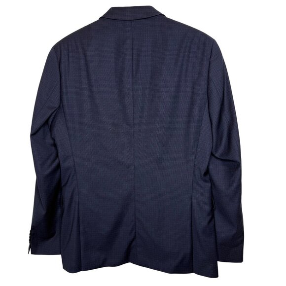 Hugo Boss Blue Checked Suit Jacket Slim Size 40R NWOT - Picture 2 of 9
